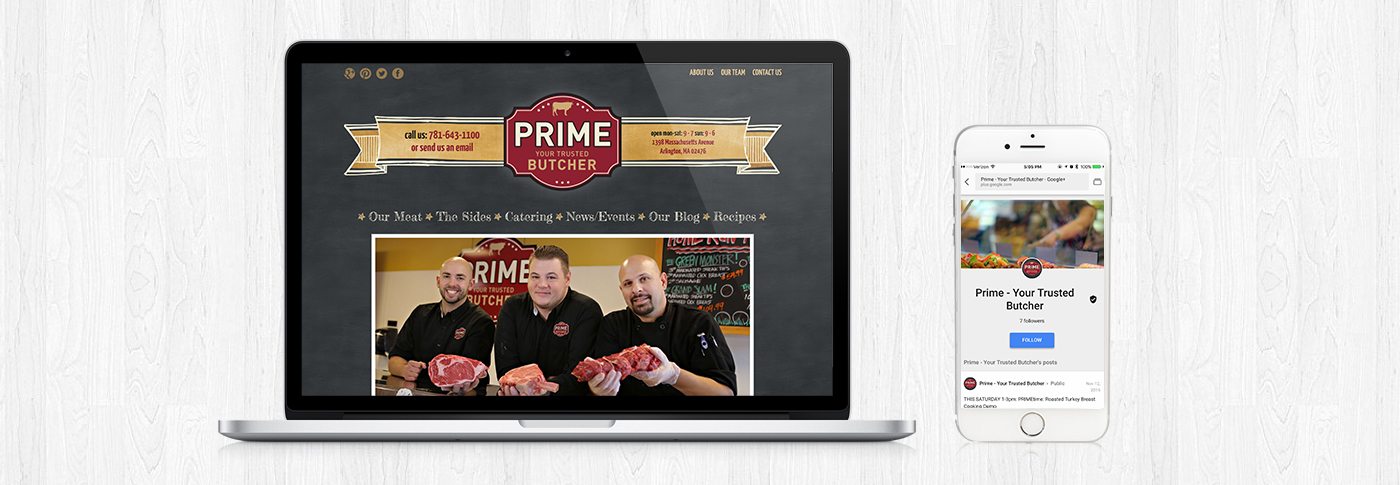 Prime Butcher Shop website | Food branding & marketing