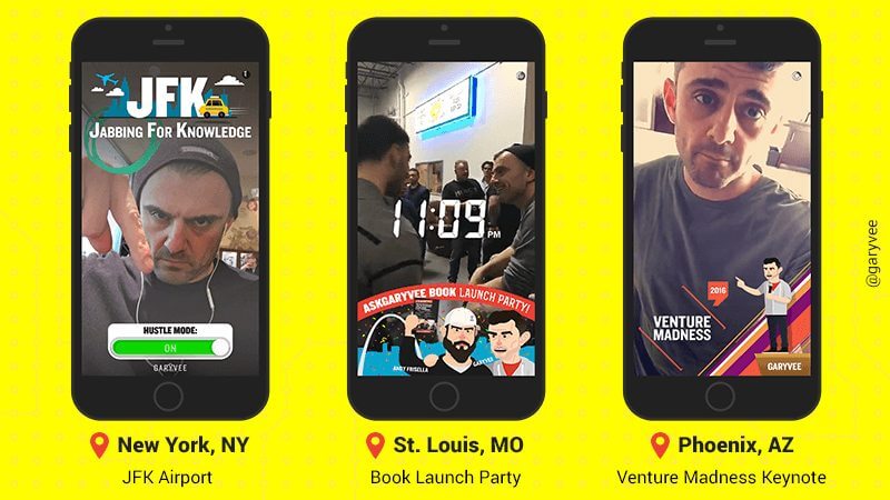 Snapchat custom geofilters - Gary Vaynerchuk | The Ultimate Guide to Using Snapchat for Business in 2017