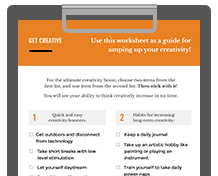 Worksheet to Help Increase Creativity