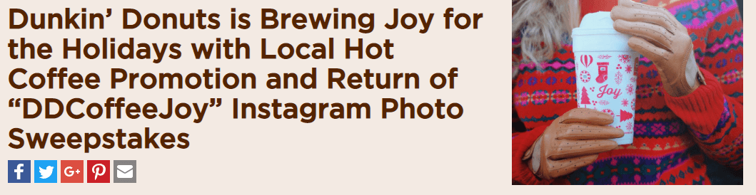 Dunkin' Donuts is Brewing Joy for the Holidays Graphic